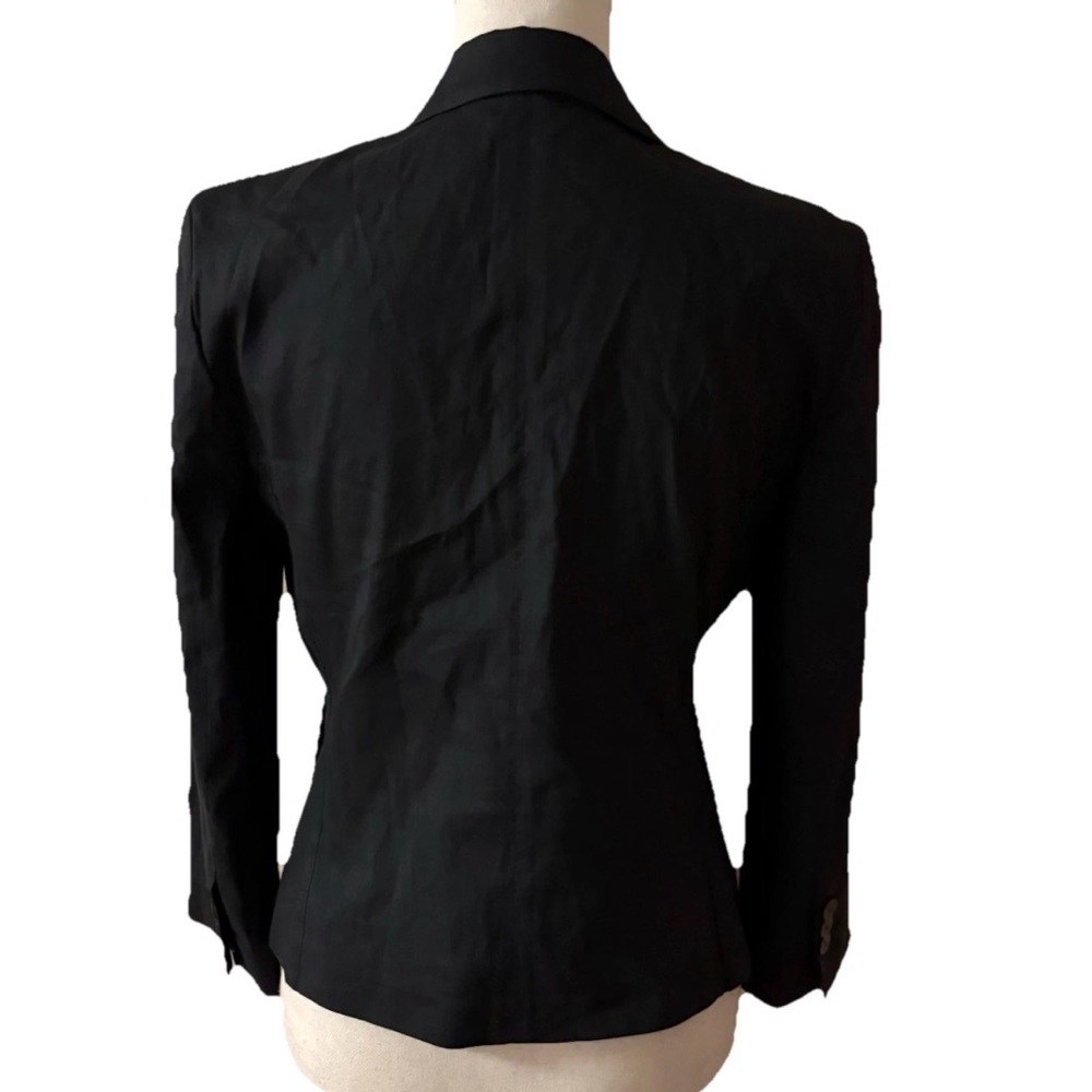 Theory Womens Linen Blend Collared One Button Blazer Jacket Size 6 - Picture 3 of 5